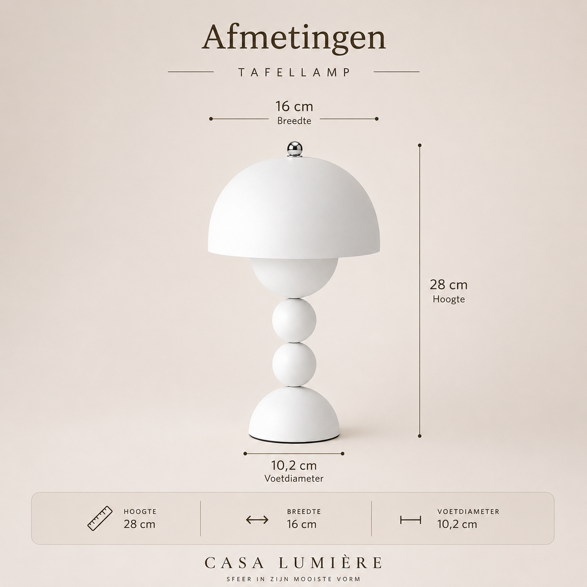 Casa Lumière Nordic Draadloze Tafellamp - Retro Design Lamp