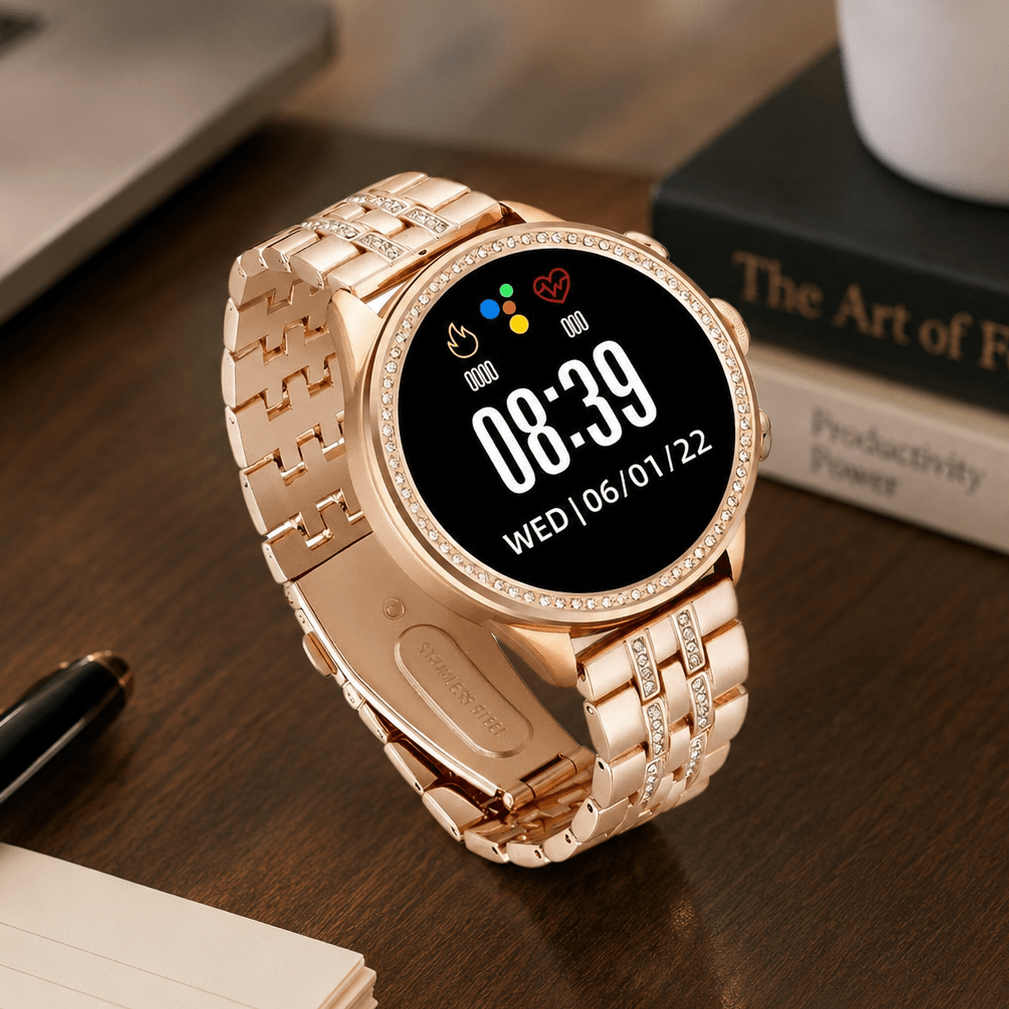 ROSETECH – Smartwatch with Brilliant HD Display and Metal Band