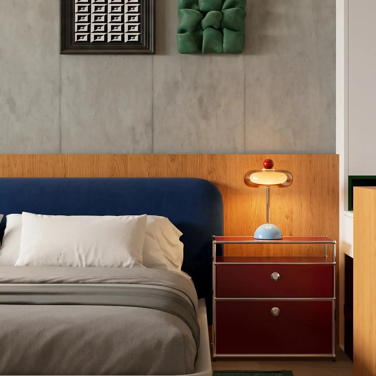 Rechargeable Mushroom Glass Table Lamp