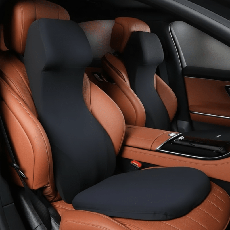 ERGOCARVE – Integrated Car Neck & Lumbar Support made of Memory Foam