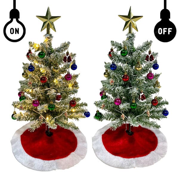 Pre-Decorated Tabletop Christmas Tree (60 cm) with Complete Ornament Set