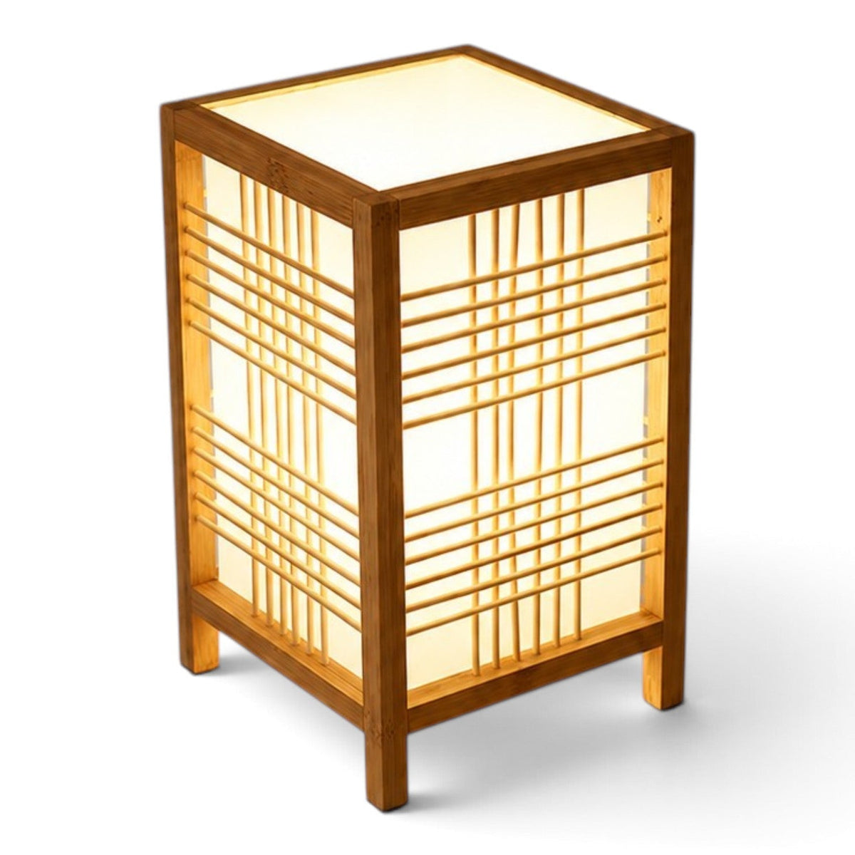 Japandi Tafellamp Met Handgeweven Bamboe En Sfeervol Licht