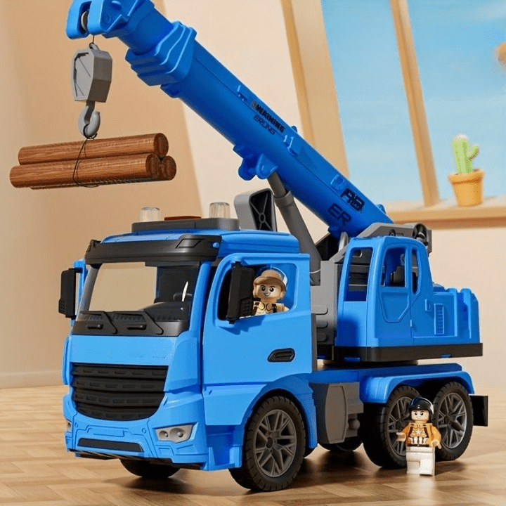 BUILDPLAY – Crane Truck Toy with Light & Sound for Creative Construction Fun
