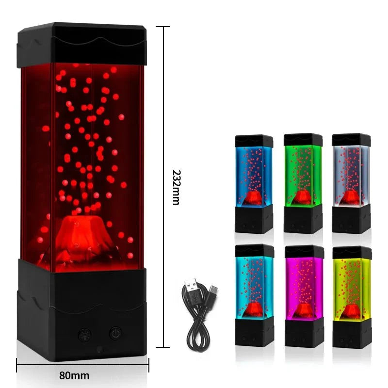 VULCALIGHT – LED volcano lamp | 7-color night light for children's rooms