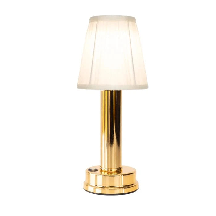 LumaGlow™ oplaadbare tafellamp met stoffen kap en dimmer