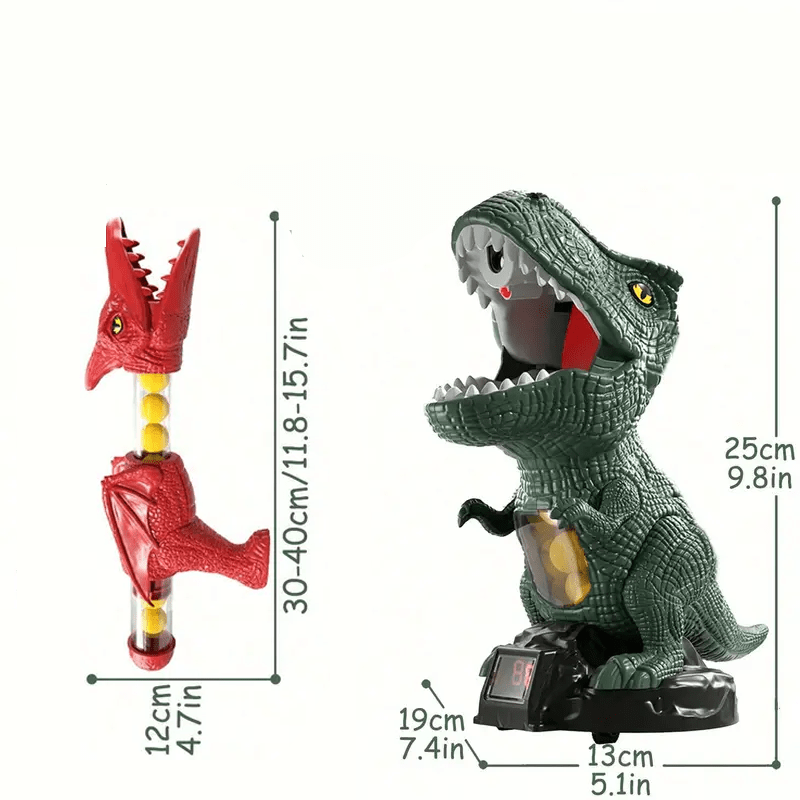 DINOPOP BLASTER – Dinosaur shooting game for children with soft foam balls & target board