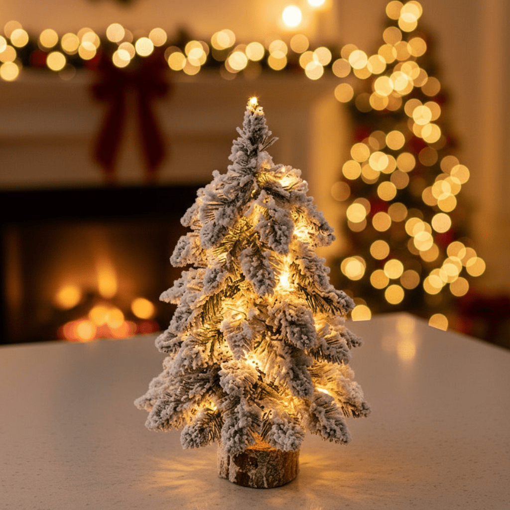 MINI – 45cm LED Christmas Tree with Frosty Snowy Appearance