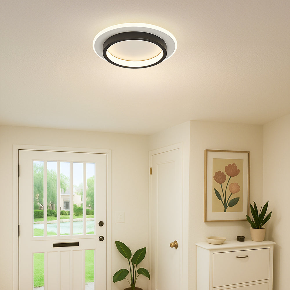 Plafondlamp met vlakke ronde diffuser ontwerp