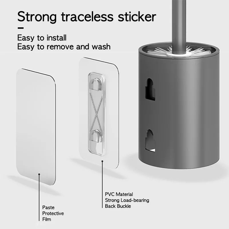 SPACELOO – Space-saving aluminum toilet brush set for modern bathrooms