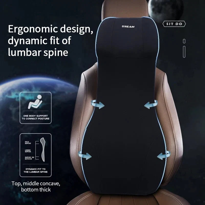 ERGOCARVE – Integrated Car Neck & Lumbar Support made of Memory Foam