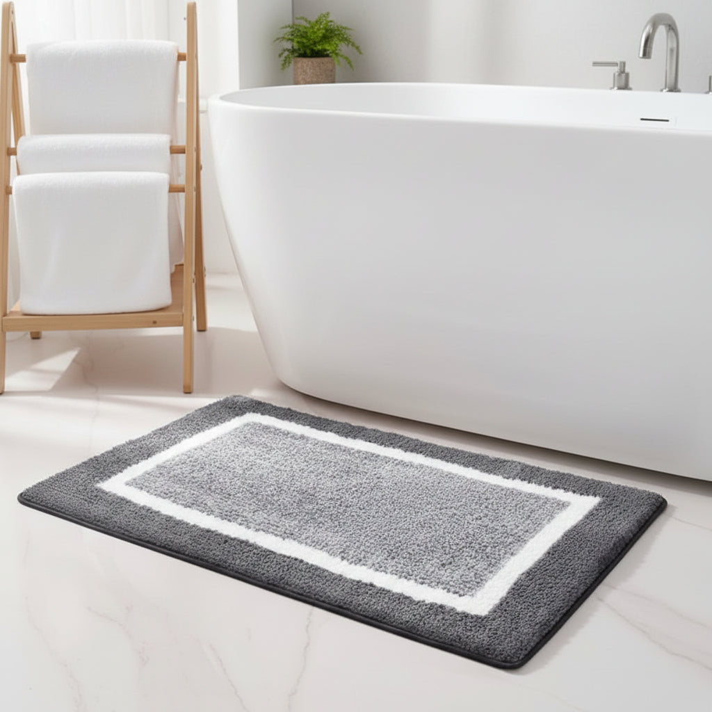 BATHBLISS – Soft Non-Slip Microfiber Bath Mat for Bathroom & Living Room
