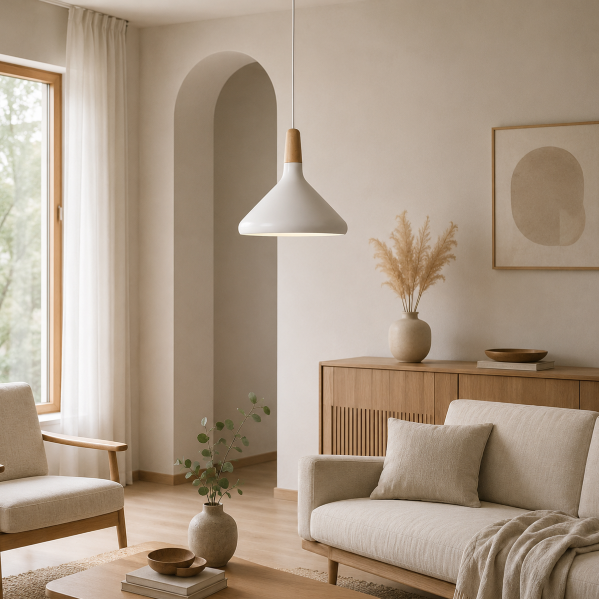 Nordische Holz Pendelleuchte
