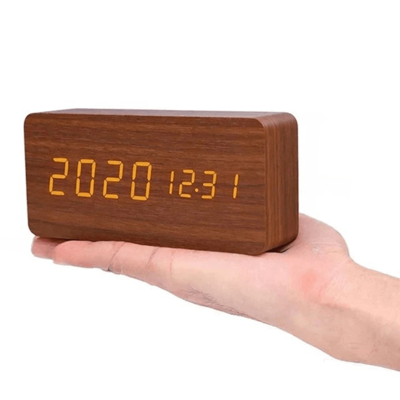 TIMBERGLOW LED Alarm Clock – Digital & Stylish in Natural Wood Design