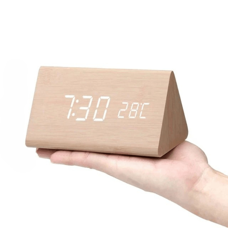 TIMBERGLOW LED Alarm Clock – Digital & Stylish in Natural Wood Design