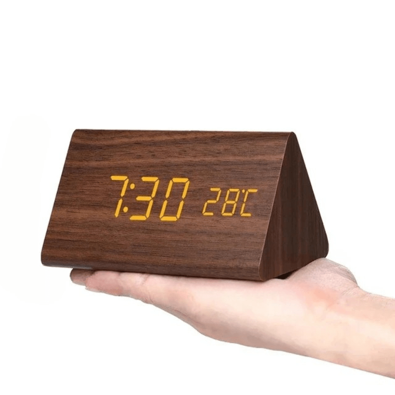 TIMBERGLOW LED Alarm Clock – Digital & Stylish in Natural Wood Design