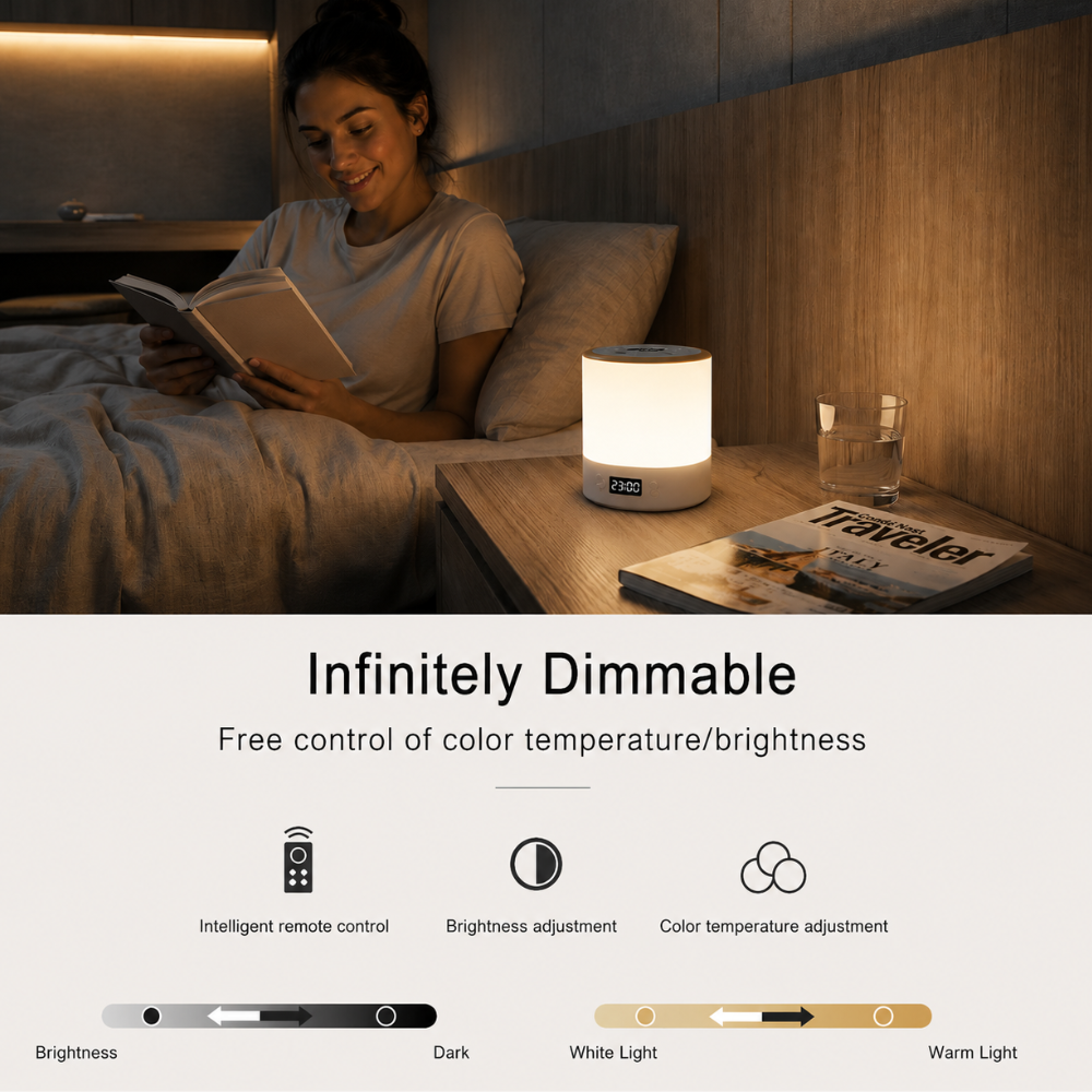 Modern Minimalist Table Lamp with Dimmable LED for Bedroom & Desk