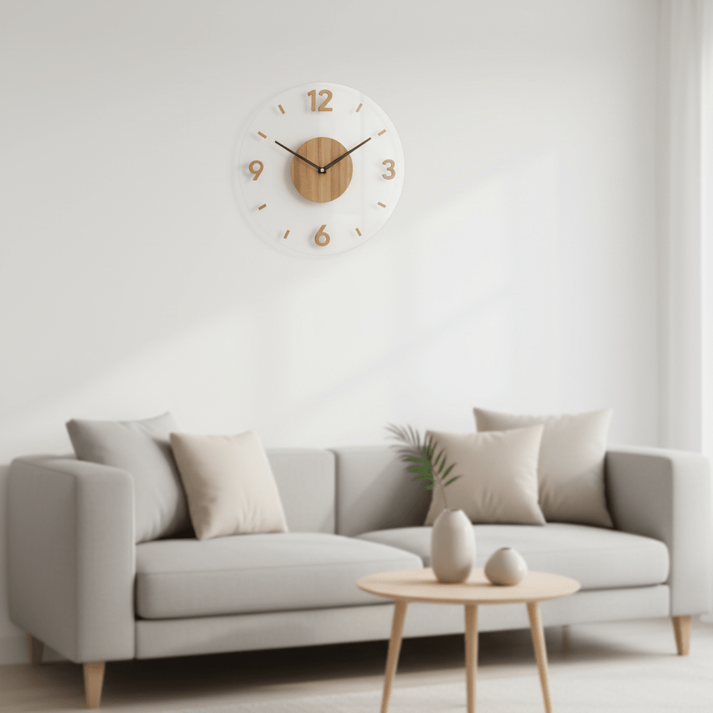 NORDIC CLOCK - Silent wooden wall clock in a minimalist design