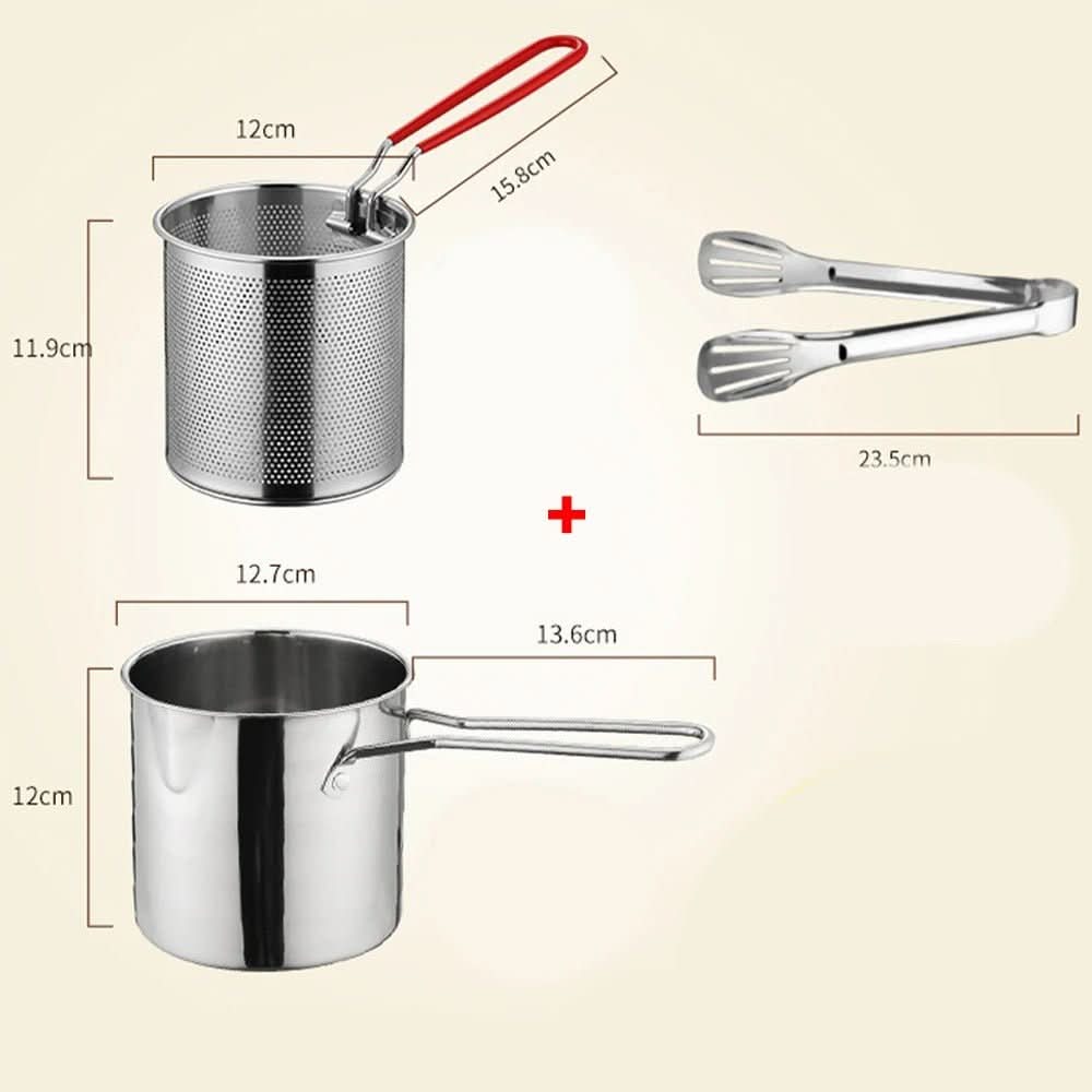 SMARTFRY POT - Stainless Steel Deep Fryer with Anti-Scald Handle and Oil-Saving Design for Safe and Efficient Cooking