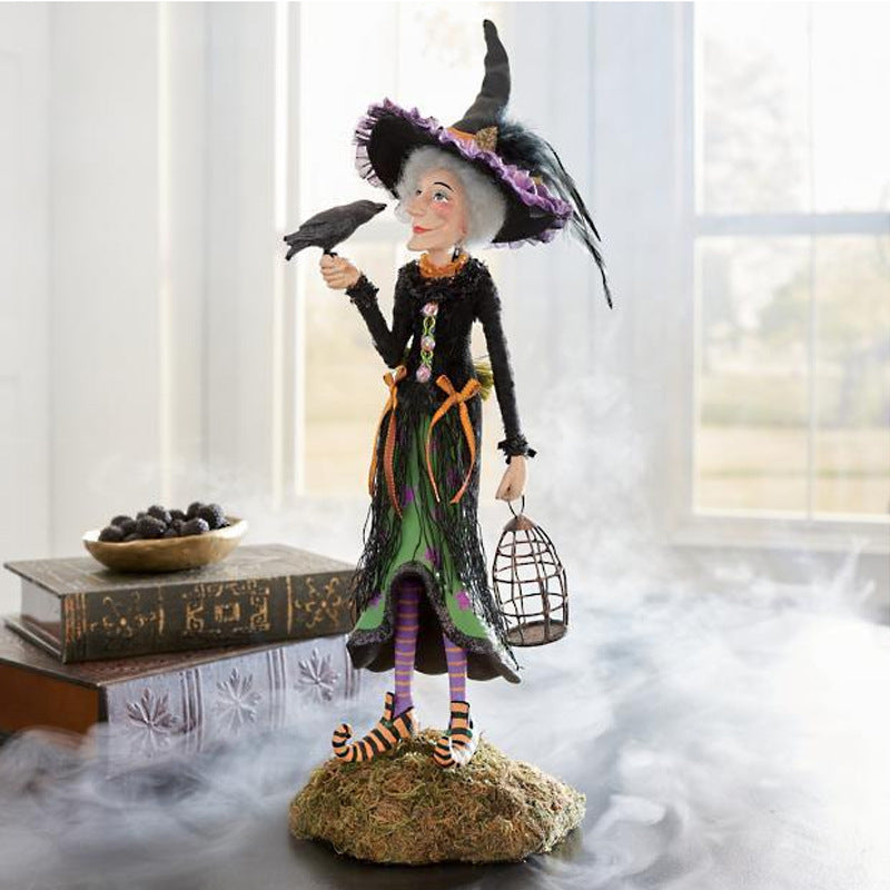 Halloween Beeldje | Handgemaakte Heks Decoratie | Hars