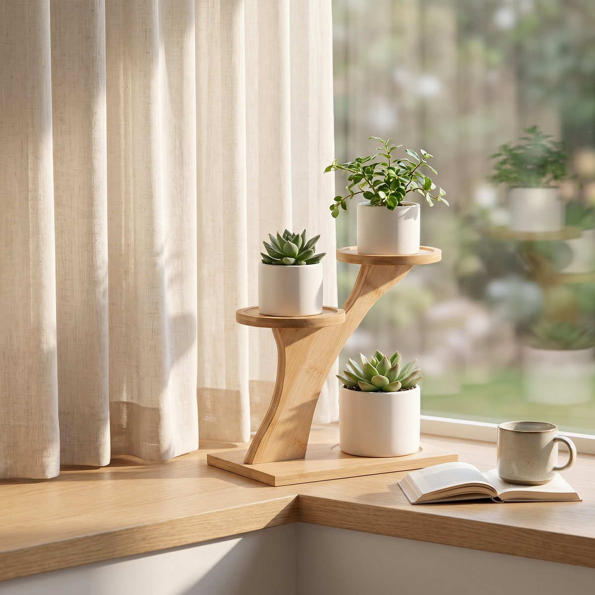 2 Tier Desktop Flower Pot Holder for Indoor Plants