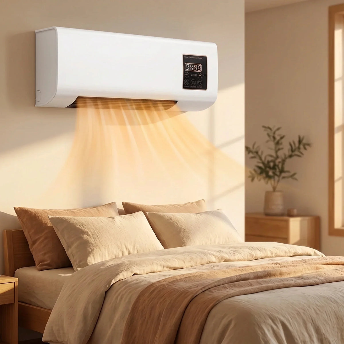 Wandmontierter elektrischer Heizlüfter mit Fernbedienung