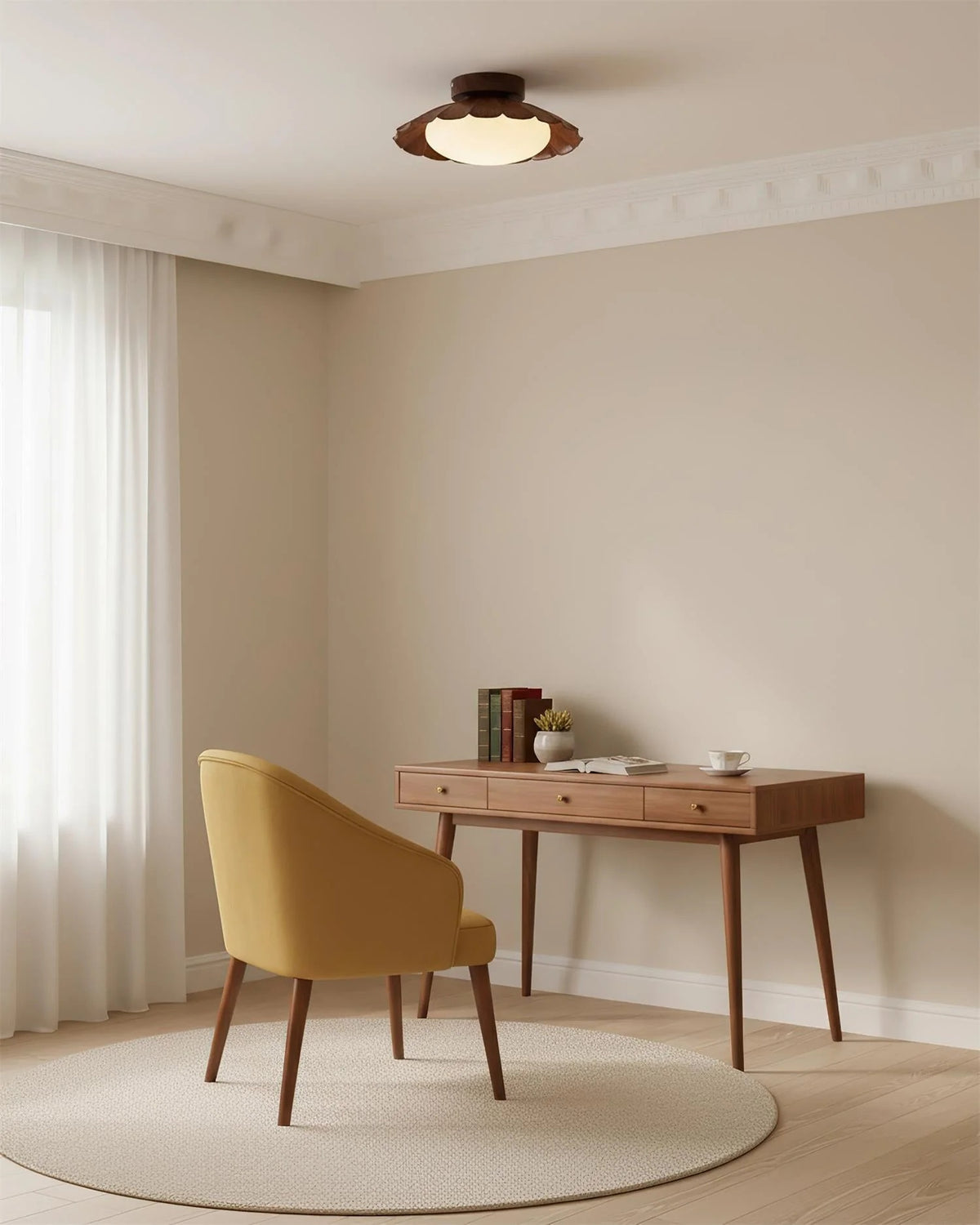 Scalloped Metal LED Ceiling Light