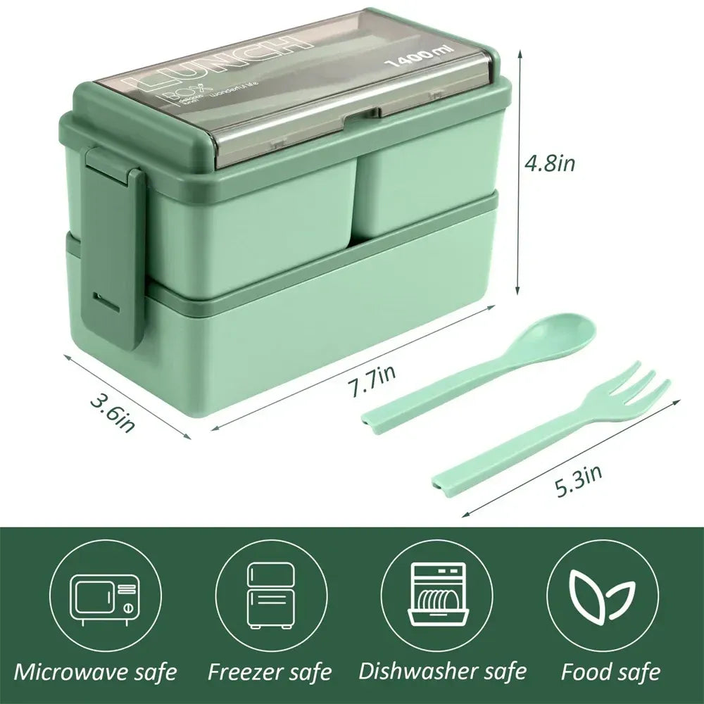 1400ml Double-Layer Bento Lunch Box