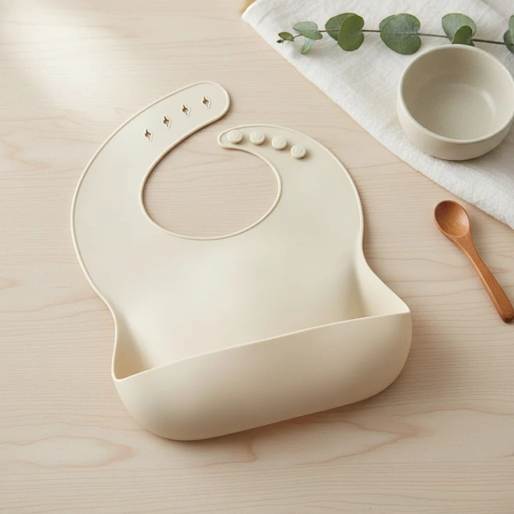 Silicone Baby Bib with Deep Pocket
