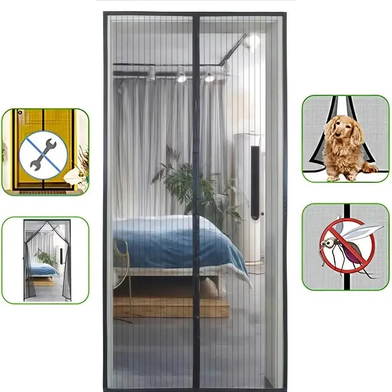Magnetic Self-Closing Mesh Screen Door