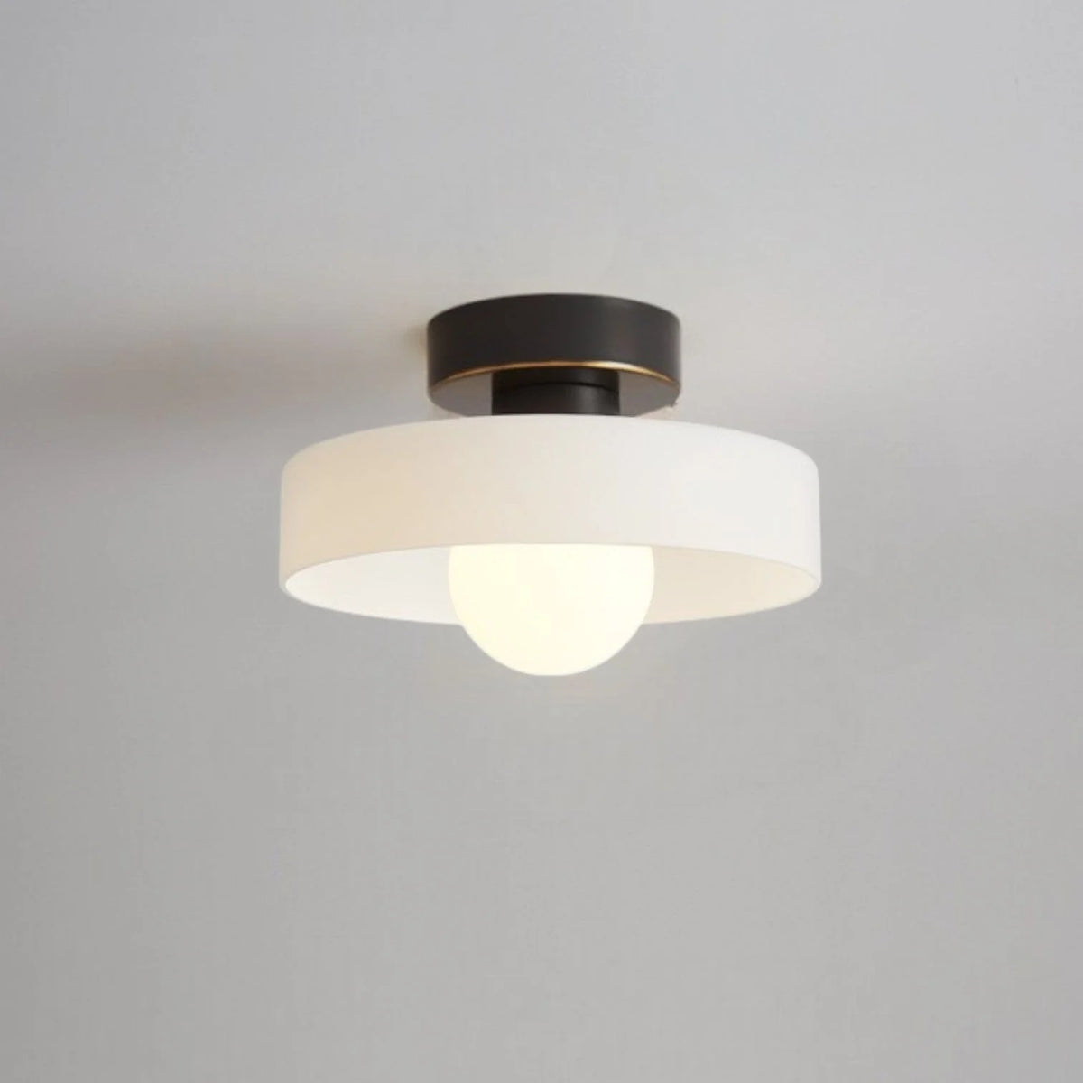 French Bauhaus Brass Ceiling Light