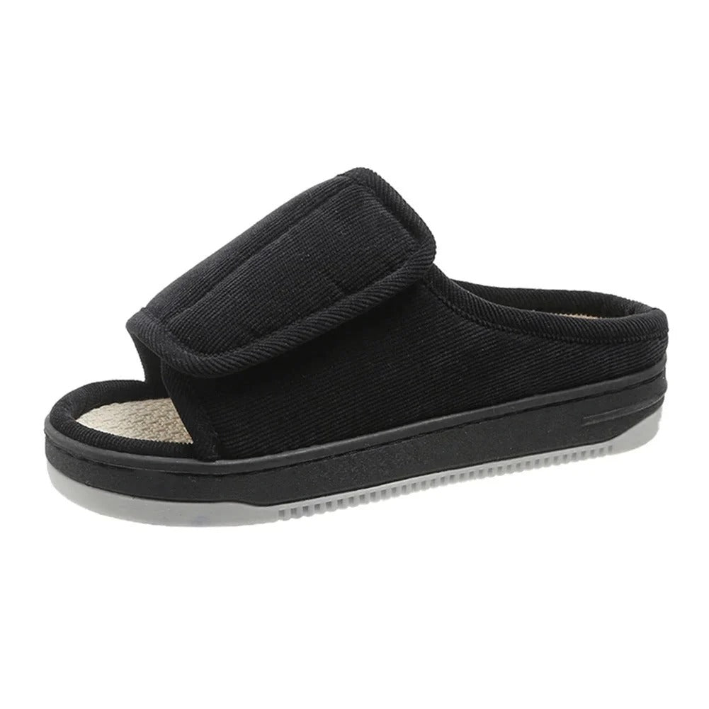 Extra-Wide Adjustable Open-Toe Slippers