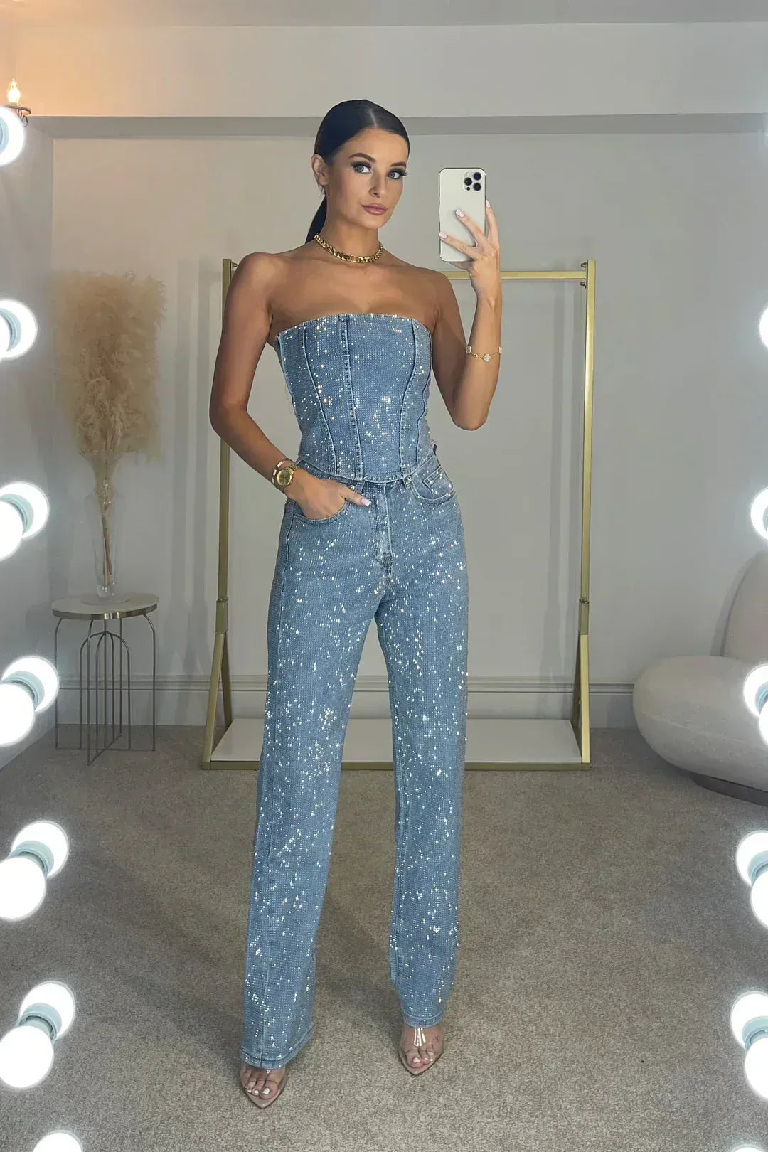 Glitter Trouser Set