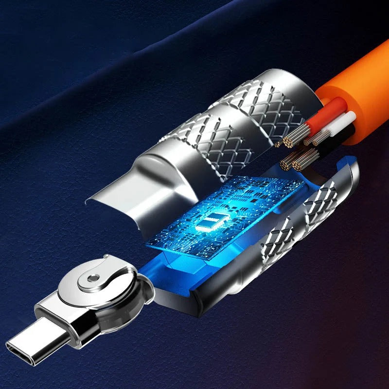 Rotating 120W Fast-Charge USB Cable