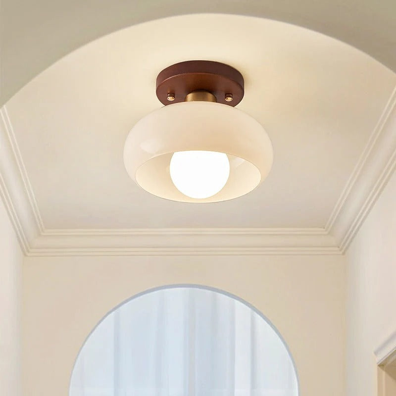 Bauhaus Cream Glass Flush Mount Light
