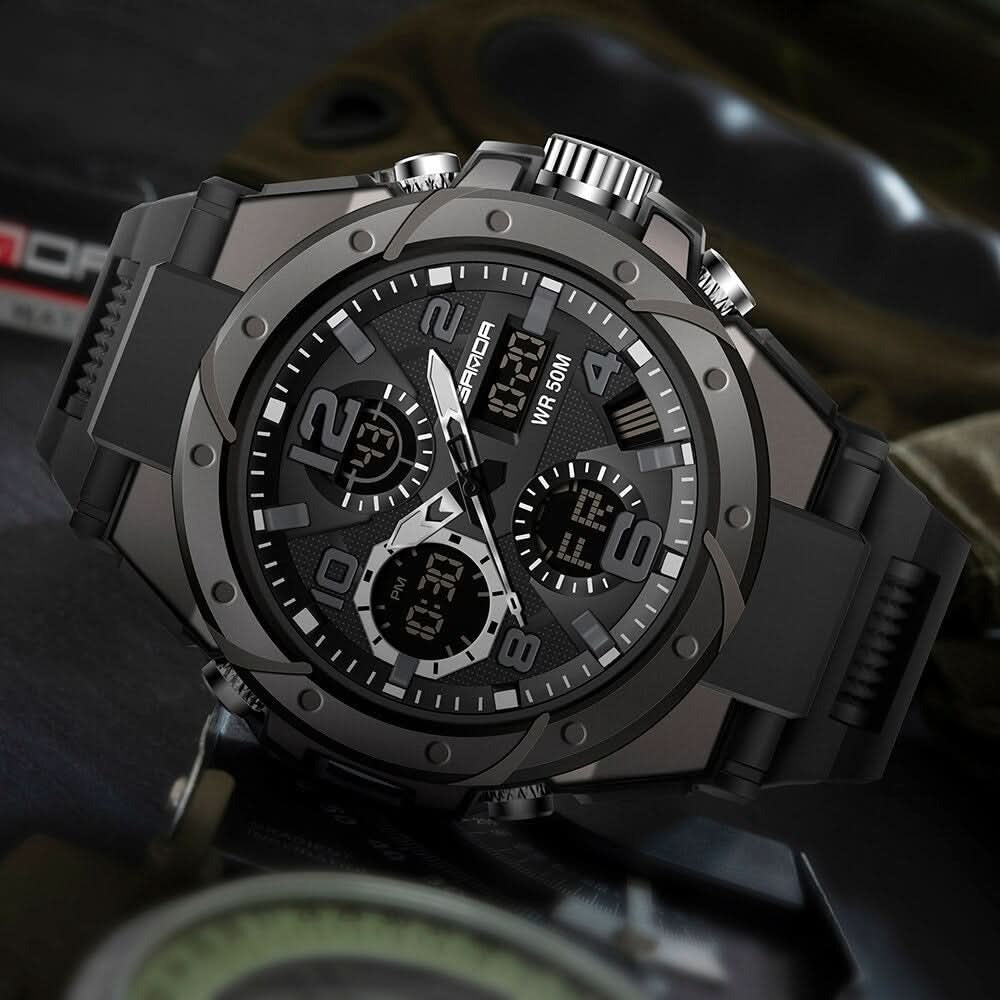 Tactical Sport Watch with Dual Time Zones