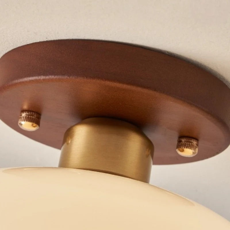 Cream Glass Bauhaus Ceiling Light
