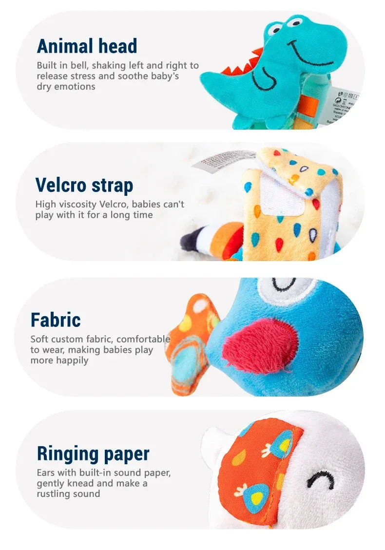 Plush Animal Wrist Rattle