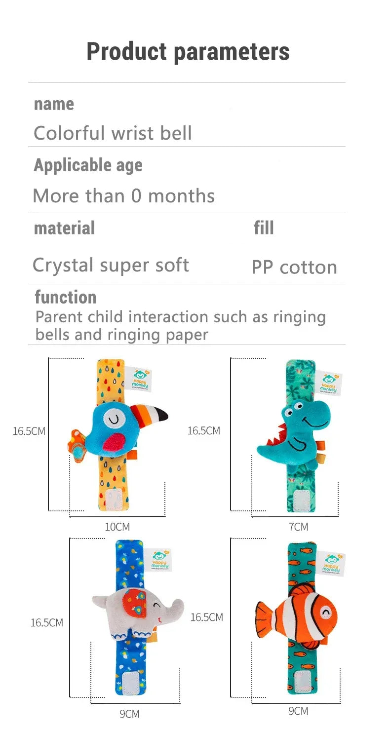 Plush Animal Wrist Rattle