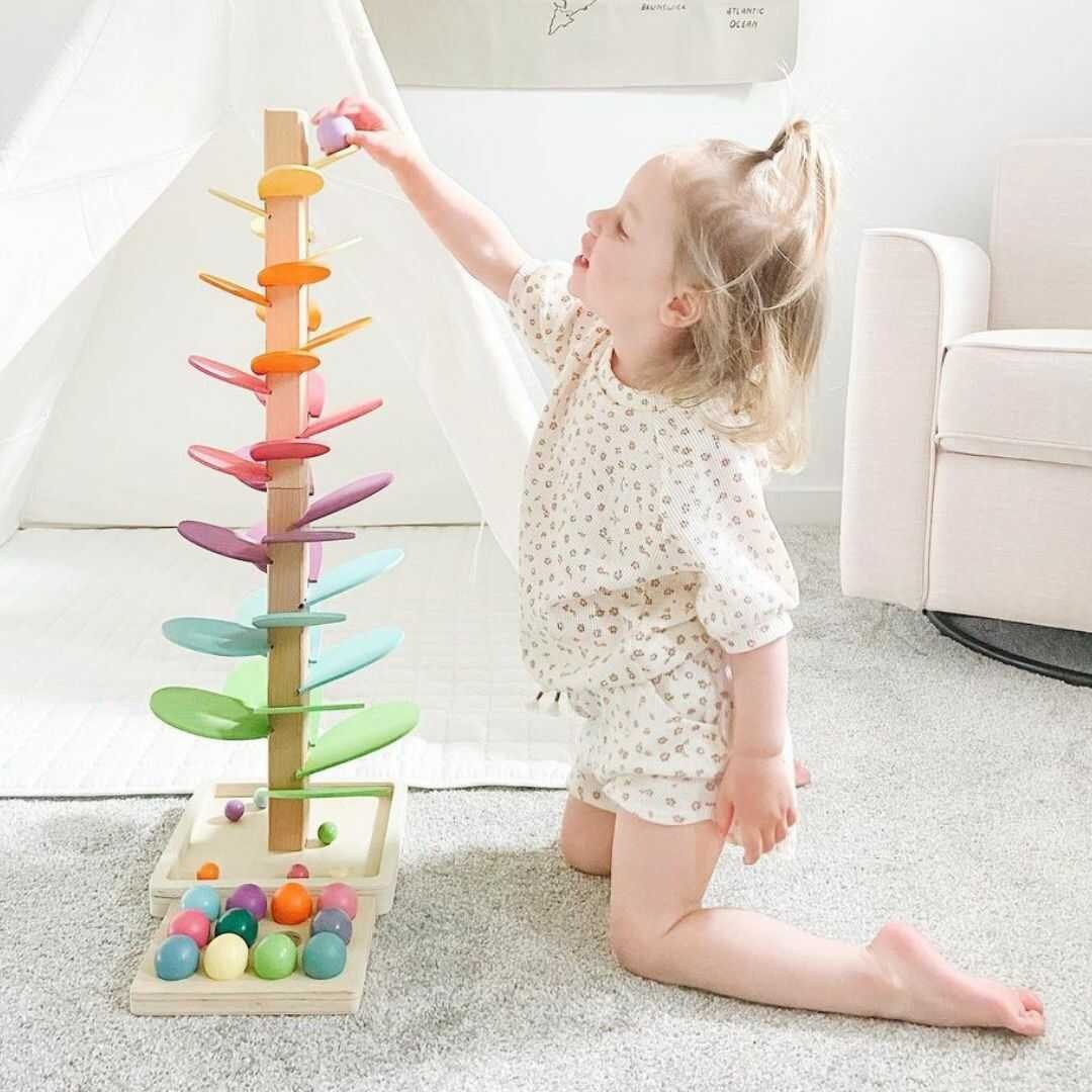 Wooden Rainbow Marble Sound Tower