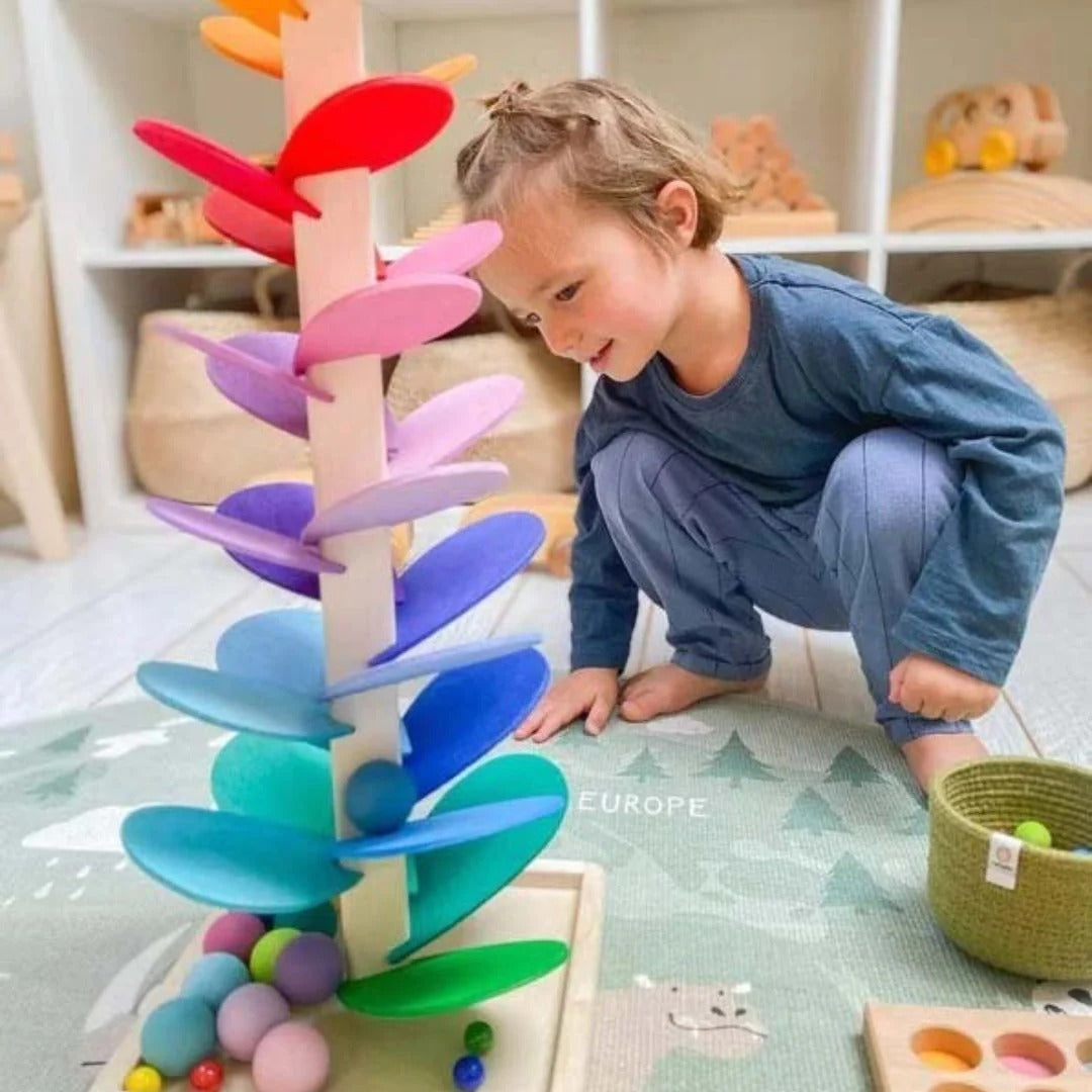 Wooden Rainbow Marble Sound Tower