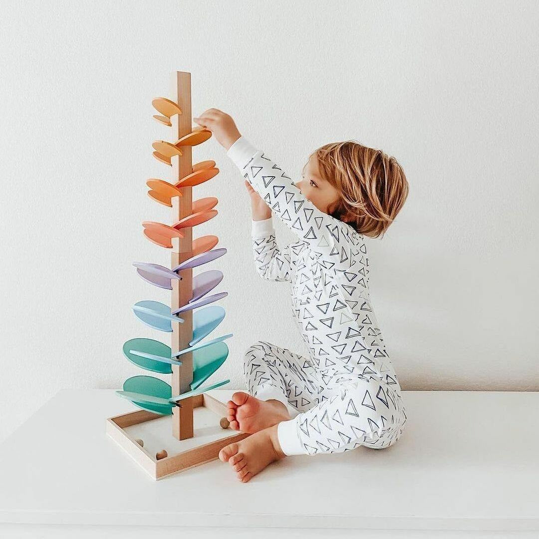 Wooden Rainbow Marble Sound Tower