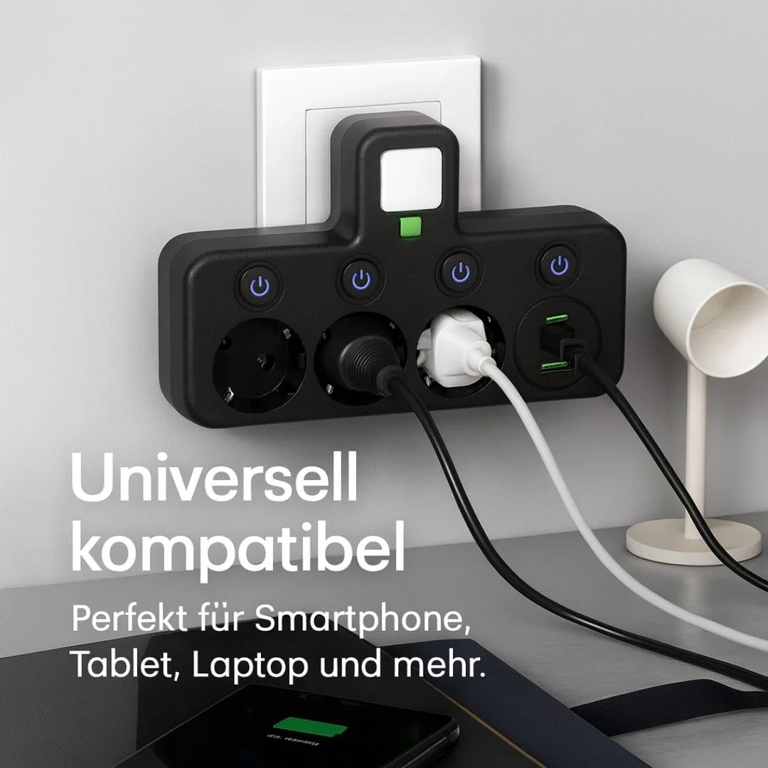PowerGrid Power Strip with USB Ports
