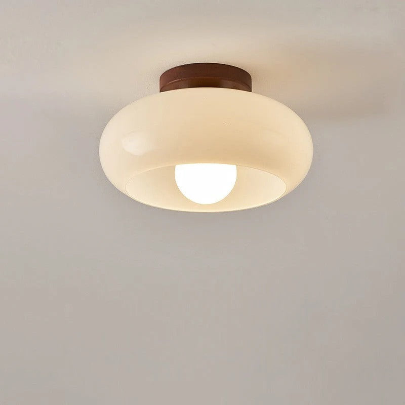 Bauhaus Cream Glass Flush Mount Light