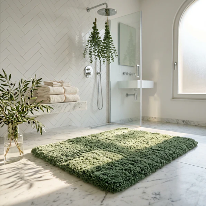 Plush Microfiber Shaggy Bath Rug