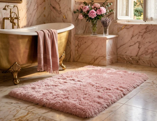 Plush Microfiber Shaggy Bath Rug