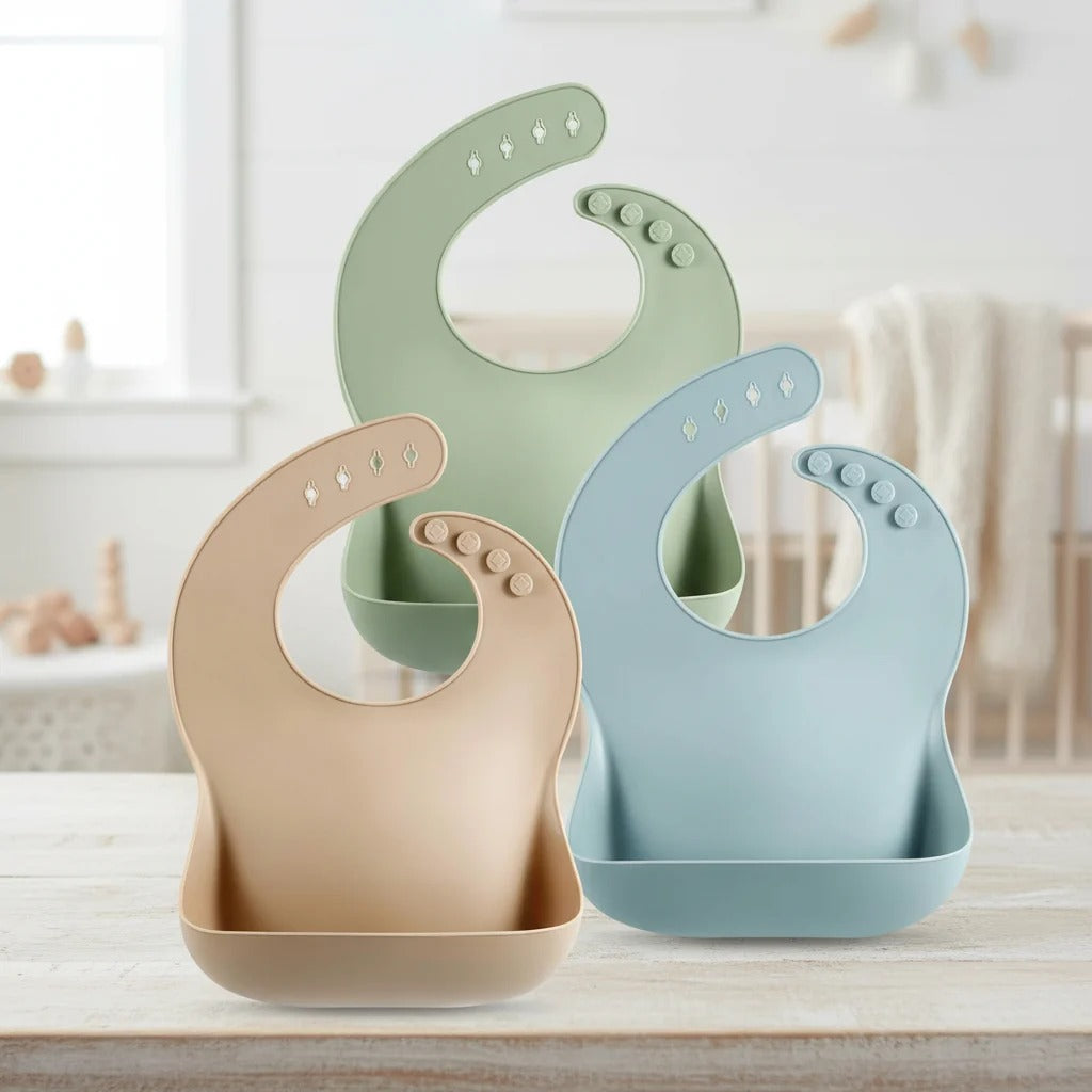 Silicone Baby Bib with Deep Pocket