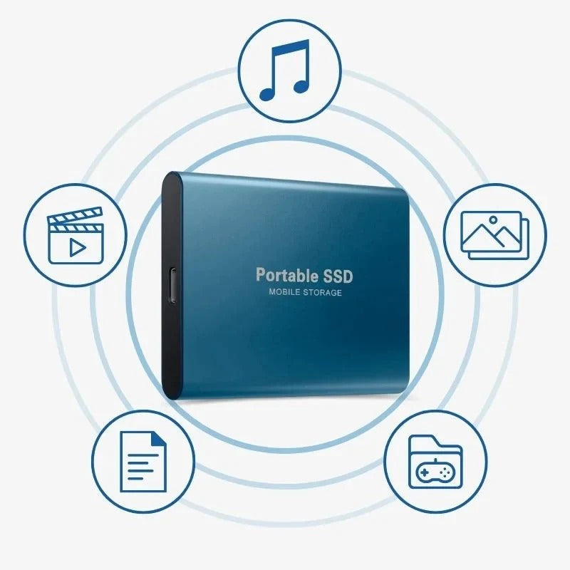 Portable 128GB External SSD with USB-C