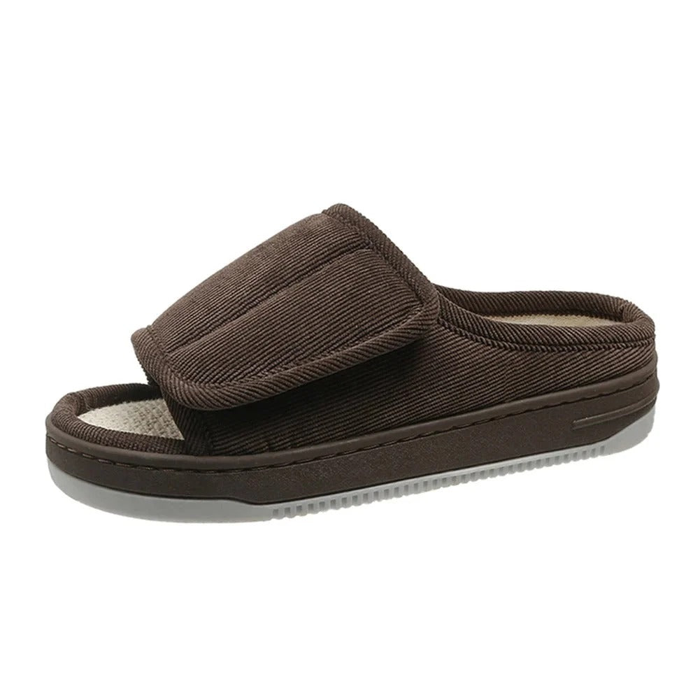 Extra-Wide Adjustable Open-Toe Slippers