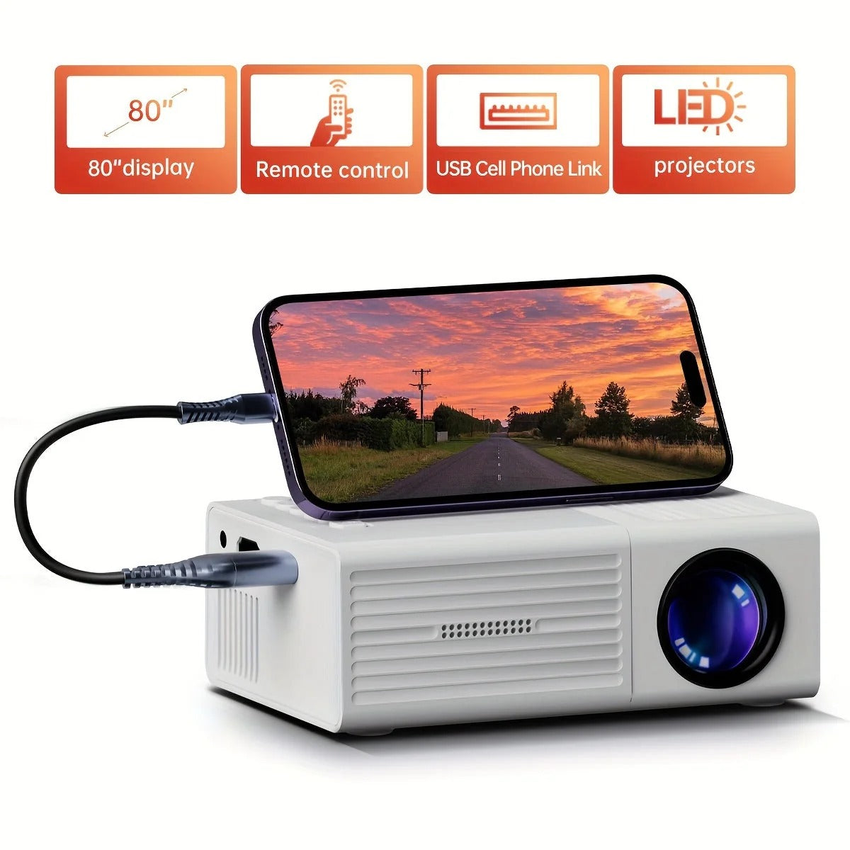 Portable Mini Projector 3000 Lumens