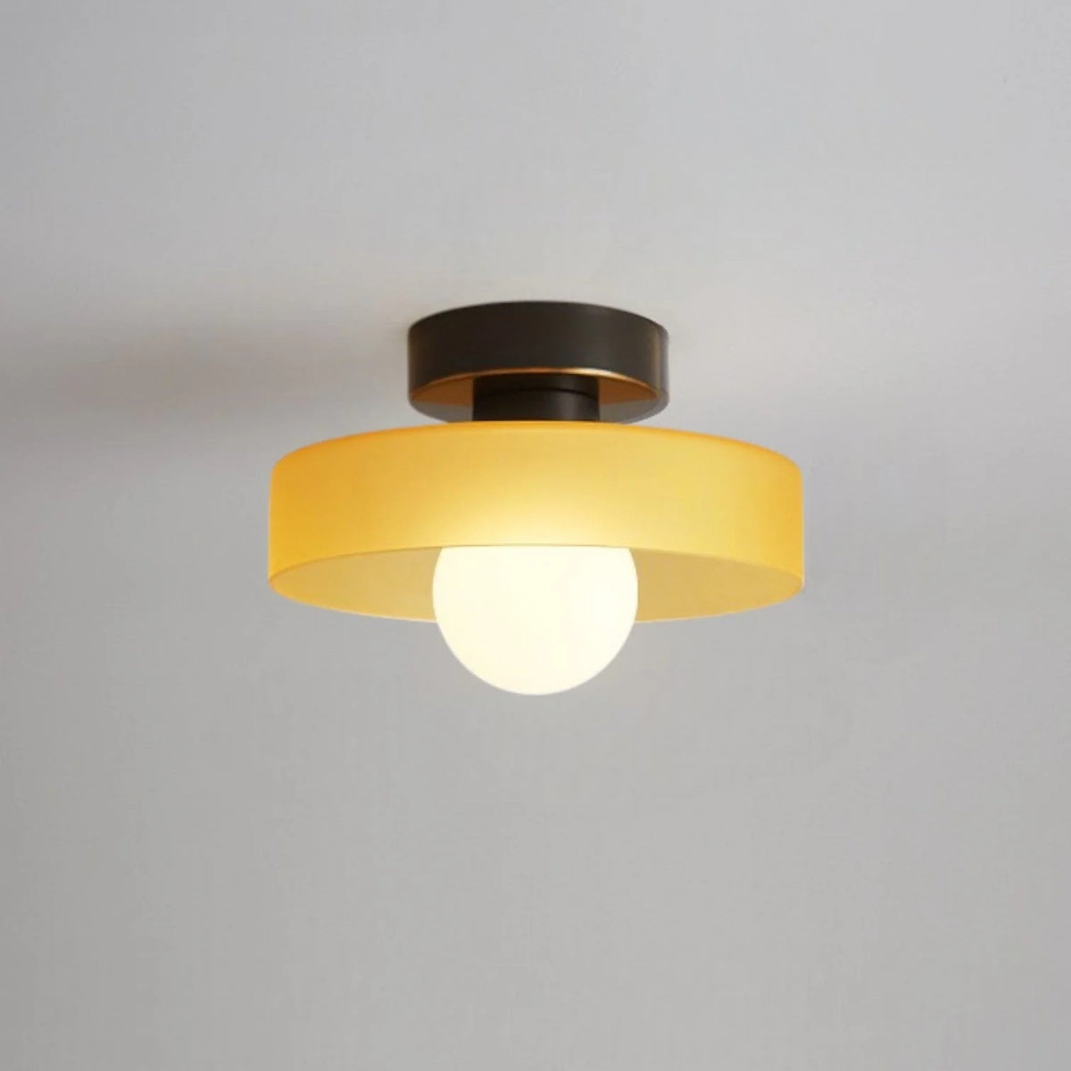 French Bauhaus Brass Ceiling Light